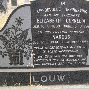 LOUW Elizabeth Cornelia 1889-1961 :: LOUW Nardus 1934-1934