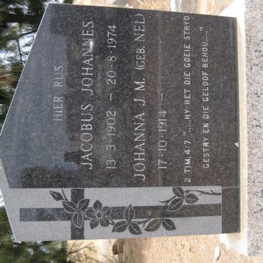 MERWE Jacobus Johannes, van der 1902-1974 &amp; Johanna J.M. NEL 1914-