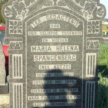SPANGENBERG Maria Helena nee KOTZE 1901-1956