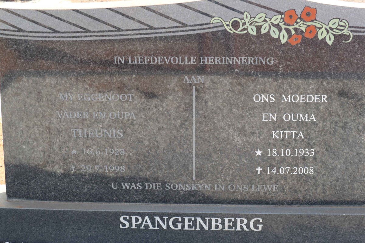 SPANGENBERG Theunis 1928-1998 &amp; Kitta 1933-2008