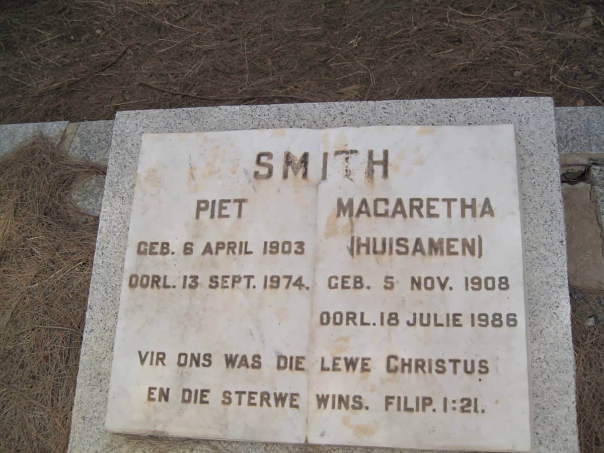 SMITH Piet 1903-1974 &amp; Magaretha HUISAMEN 1908-1988