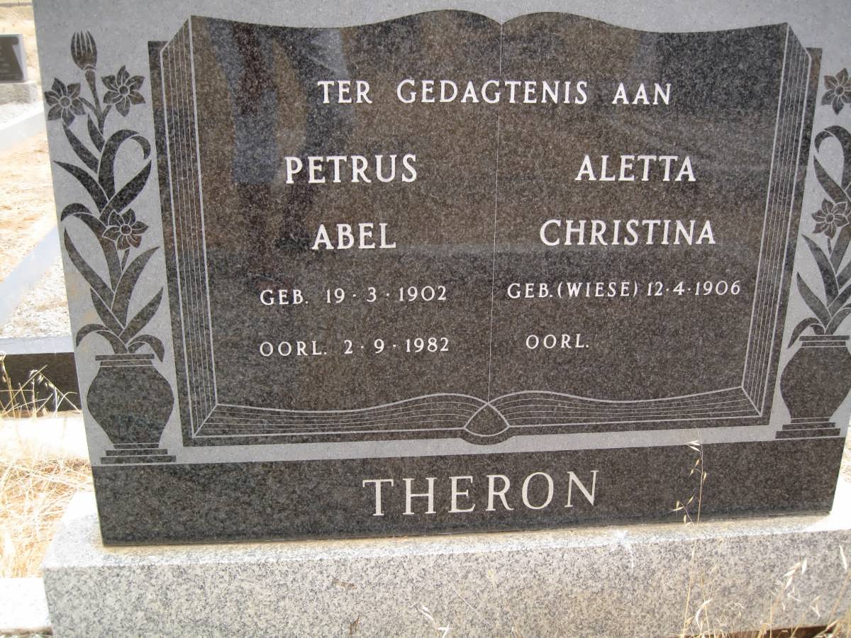 THERON Petrus Abel 1902-1982 &amp; Aletta Christina WIESE 1906-