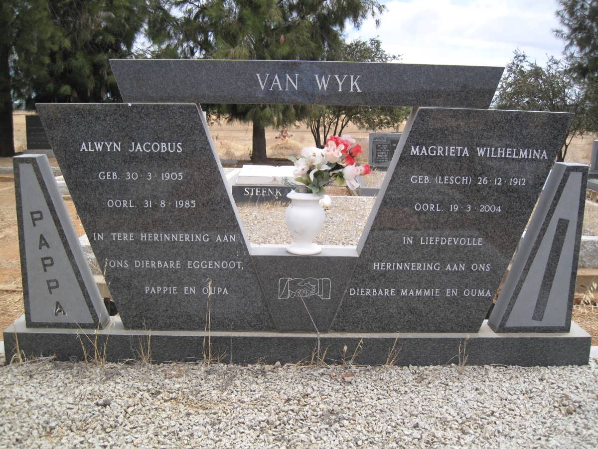 WYK Alwyn Jacobus, van 1905-1985 &amp; Magrietha Wilhelmina LESCH 1912-2004