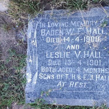 HALL Baden W.F. -1900 :: HALL Leslie V. -1901