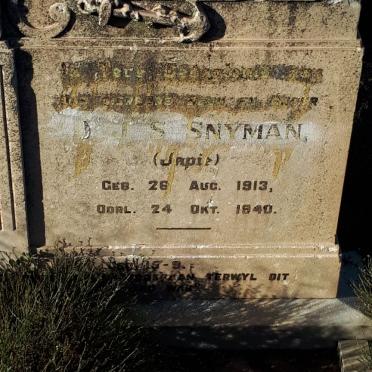 SNYMAN J. J. S. 1913-1940