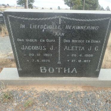 BOTHA Jacobus J. 1903-1975 &amp; Aletta J.G. 1908-1977