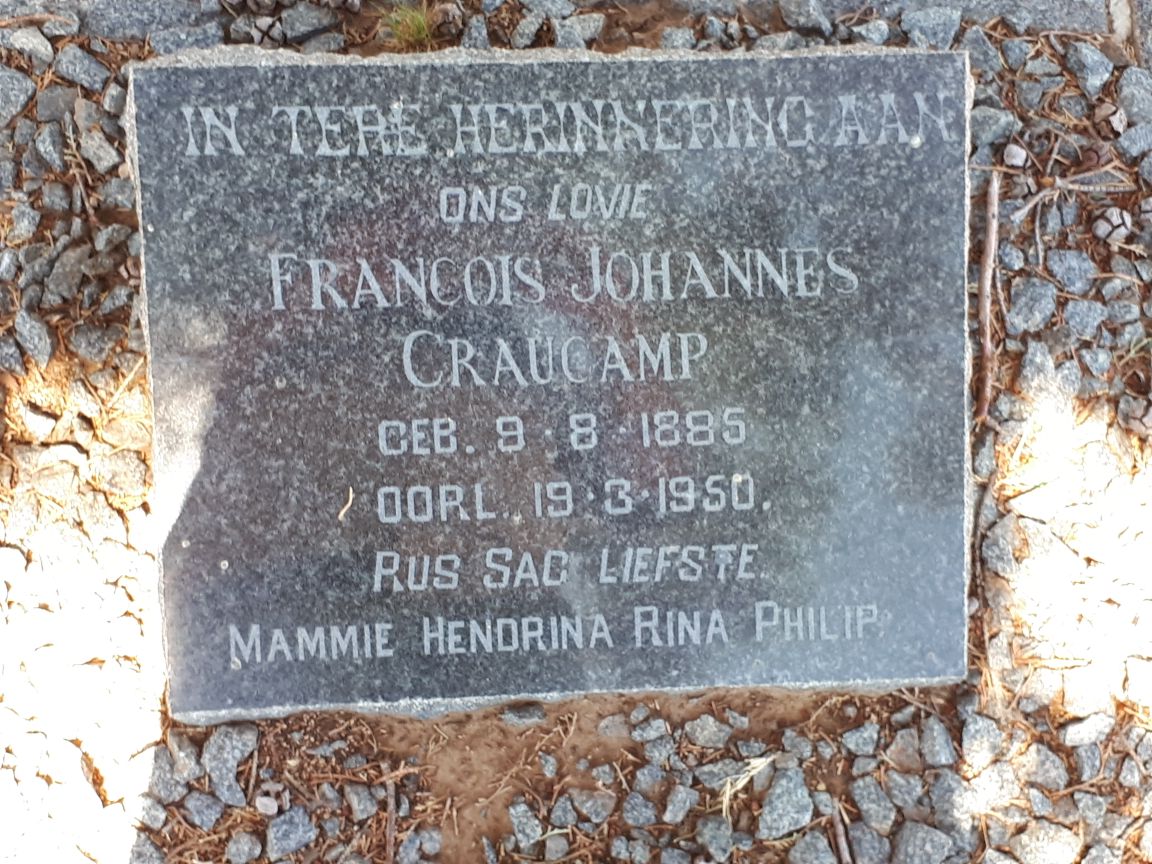 CRAUCAMP Francois Johannes 1885-1950