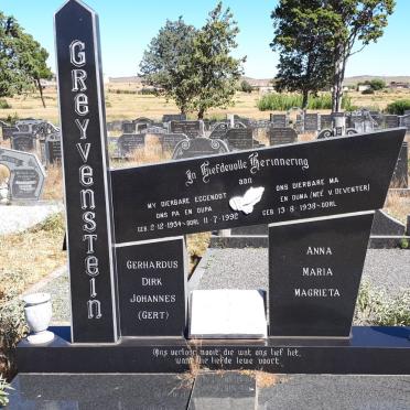GREYVENSTEIN Gerhardus Dirk Johannes 1934-1992 &amp; Anna Maria Magrieta V. DEVENTER 1938-
