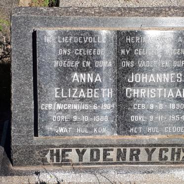 HEYDENRYCH Johannes Christiaan 1890-1954 &amp; Anna Elizabeth NIGRINI 1904-1988