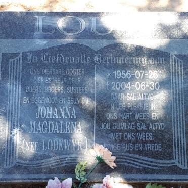 LOUW Johanna Magdalena nee LODEWYK 1956-2004
