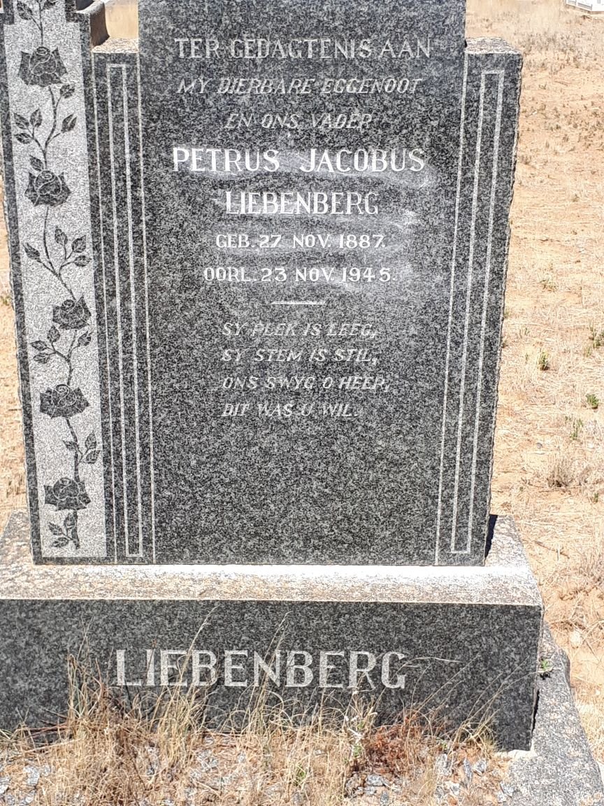 LIEBENBERG Petrus Jacobus 1887-1945