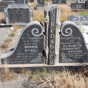 RENSBURG Morris Cyril, van 1925-1977 &amp; Elizabeth Gerbrecht Adriana DU TOIT 1923-2002