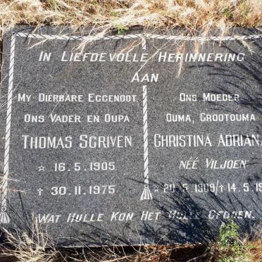 SCRIVEN Thomas 1905-1975 &amp; Christina Adriana VILJOEN 1909-1998