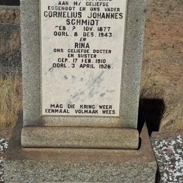 SCHMIDT Cornelius Johannes 1877-1943 :: SCHMIDT Rina 1910-1926
