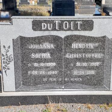 TOIT Hendrik Christoffel, du 1902-1981 &amp; Johanna Sophia 1906-1985
