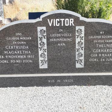 VICTOR Theunis Gerhardus 1917-1973 &amp; Gertruida Magaretha 1922-2006