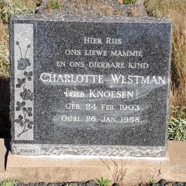 WESTMAN Charlotte nee KNOESEN 1903-1958
