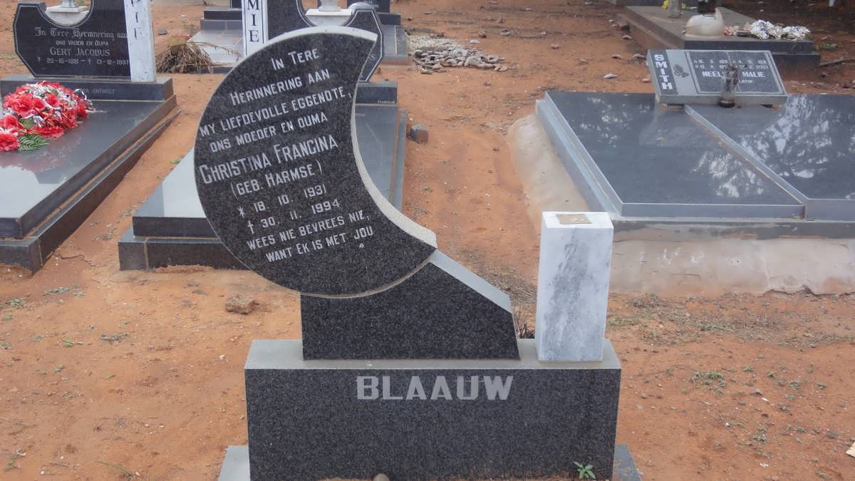 BLAAUW Christina Francina nee HARMSE 1931-1994