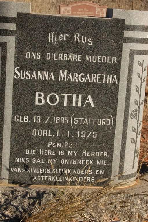 BOTHA Susanna Margaretha nee STAFFORD 1895-1975