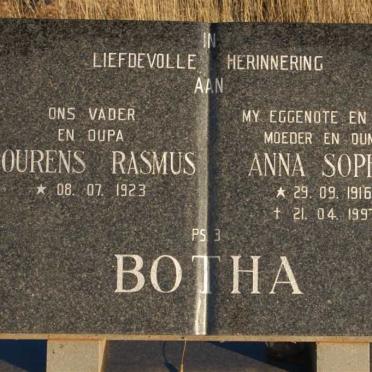 BOTHA Lourens Rasmus 1923- &amp; Anna Sophia 1916-1997