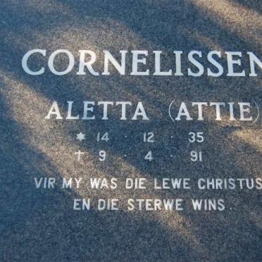 CORNELISSEN Aletta 1935-1991