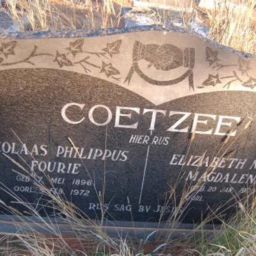 COETZEE Nicolaas Philippus Fourie 1896-1972 &amp; Elizabeth Maria Magdalena 1900-