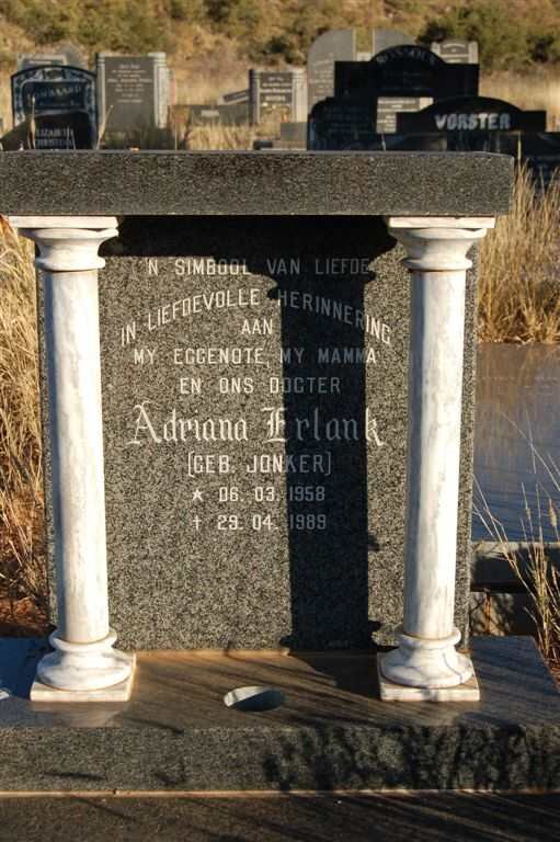 ERLANK Adriana nee JONKER 1958-1989