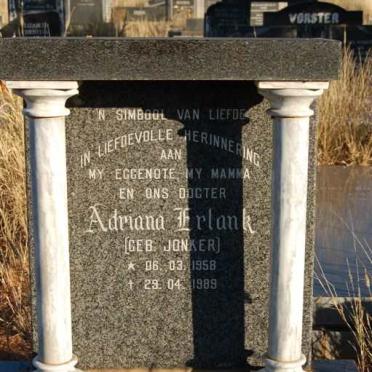 ERLANK Adriana nee JONKER 1958-1989