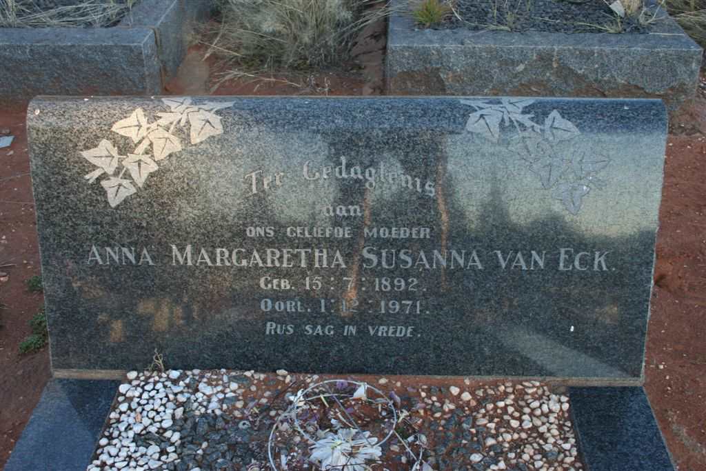 ECK Anna Margaretha Susanna, van 1892-1971