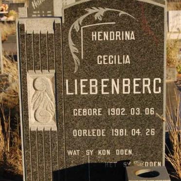 LIEBENBERG Hendrina Cecilia 1902-1981