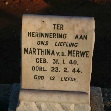 MERWE Marthina, v.d. 1940-1944
