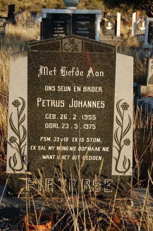 PIETERSE Petrus Johannes 1955-1975
