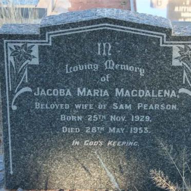 PEARSON Jacoba Maria Magdalena 1929-1953