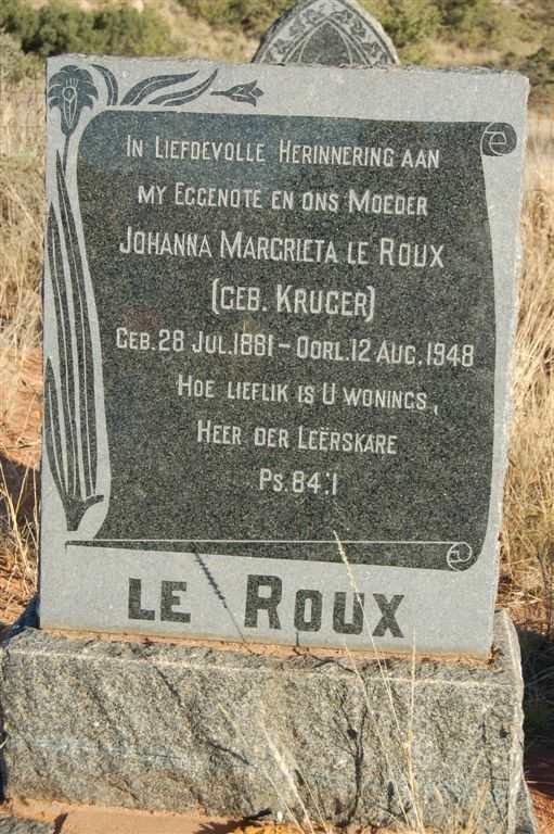 ROUX Johanna Magrietha, le nee KRUGER 1881-1948