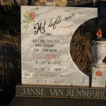 RENSBURG Sarine, Janse van 1975-1990