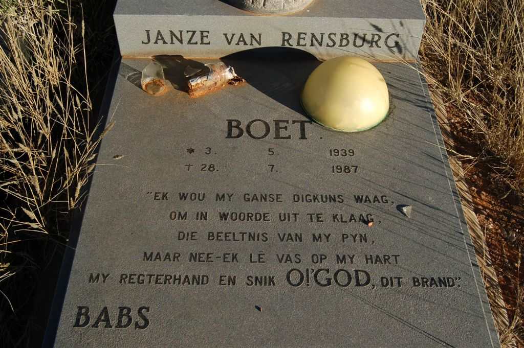 RENSBURG Boet, Janze van 1939-1987