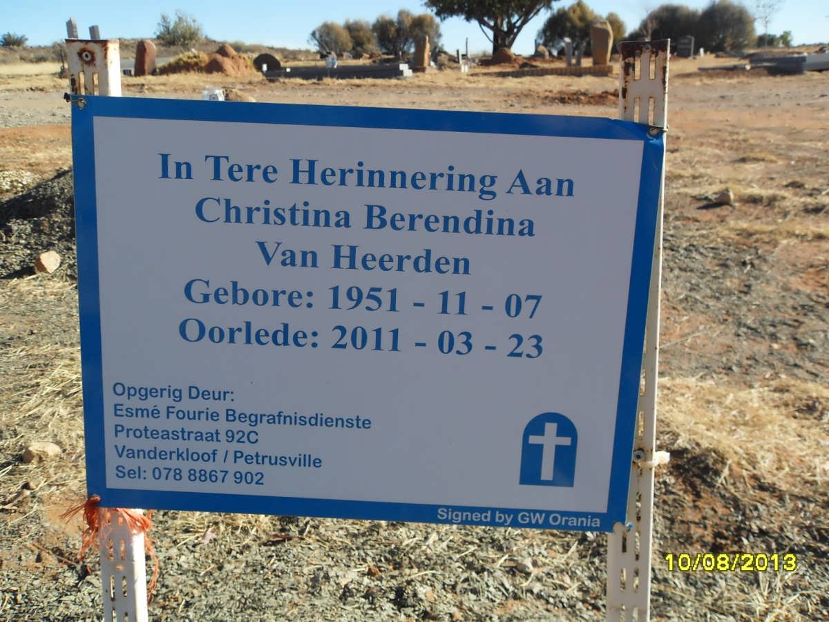 HEERDEN Christina Berendina, van 1951-2011