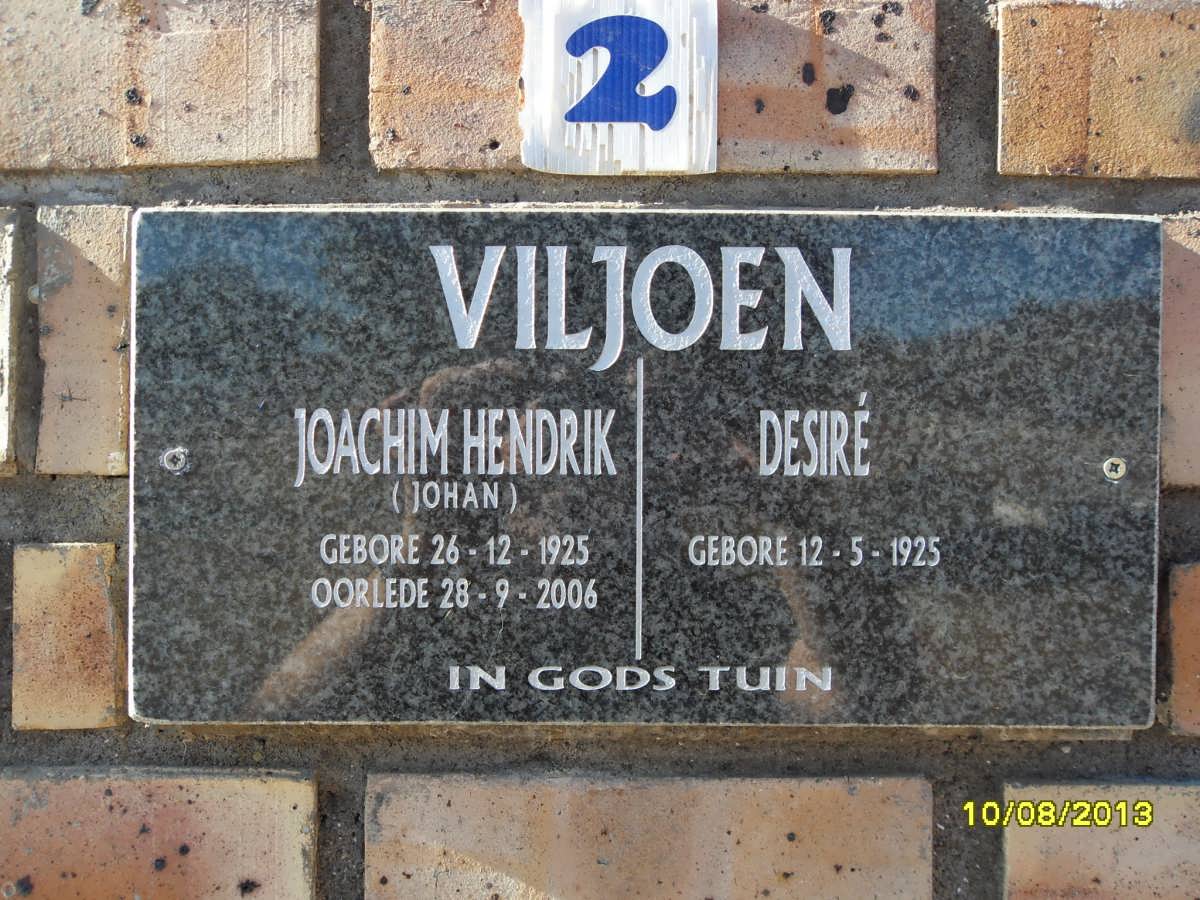 VILJOEN Joachim Hendrik 1925-2006 &amp; Desiré 1925-
