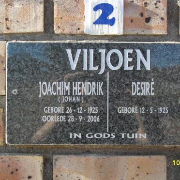 VILJOEN Joachim Hendrik 1925-2006 &amp; Desiré 1925-
