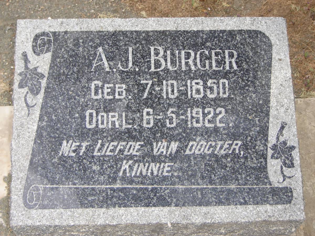 BURGER A.J. 1850-1922