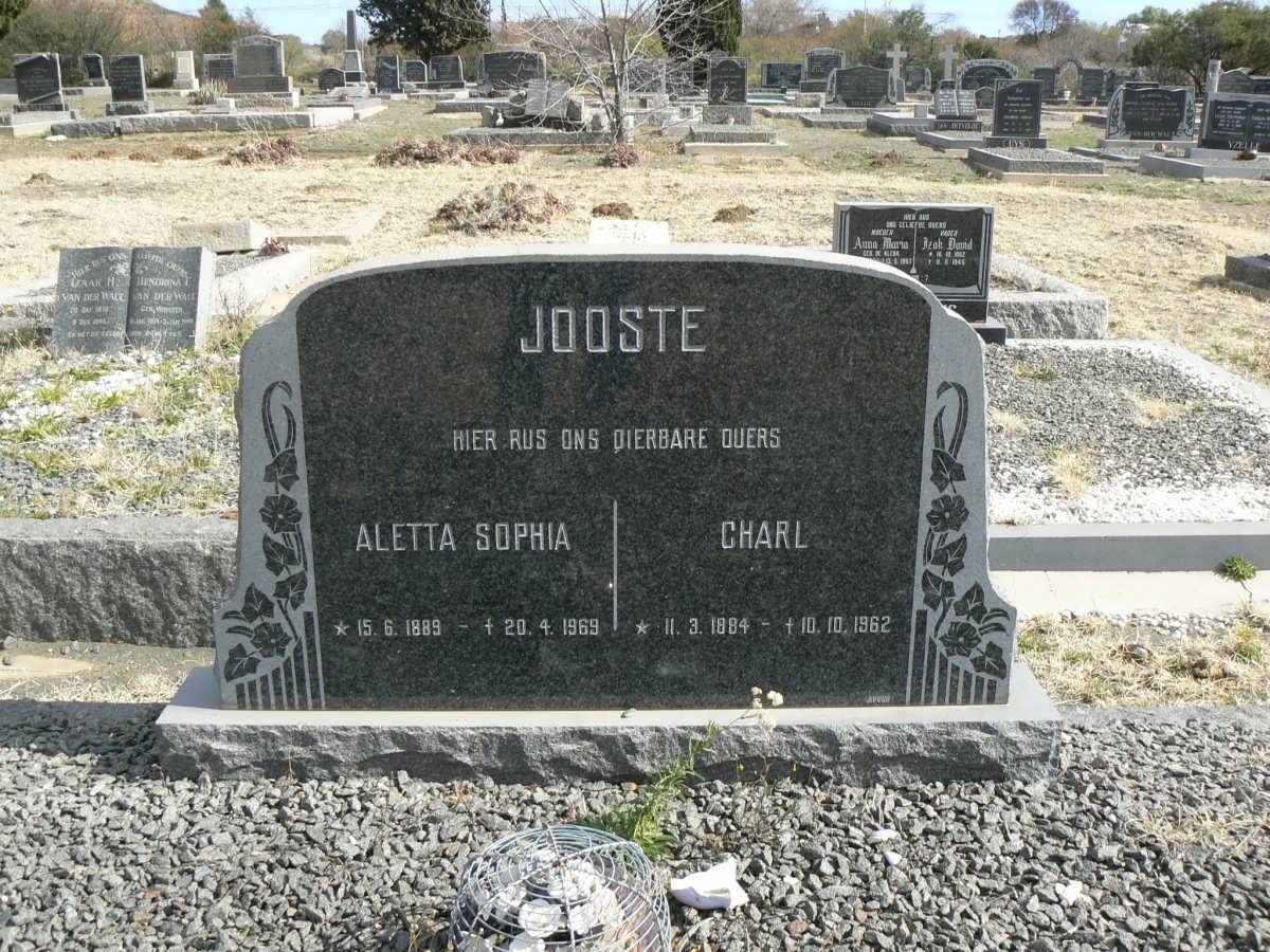 JOOSTE Charl 1884-1962 &amp; Aletta Sophia 1889-1969