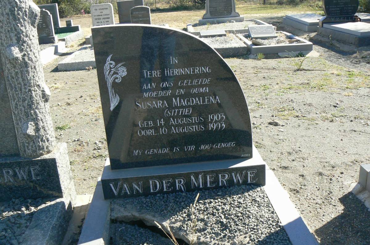 MERWE Susara Magdalena, van der 1903-1993