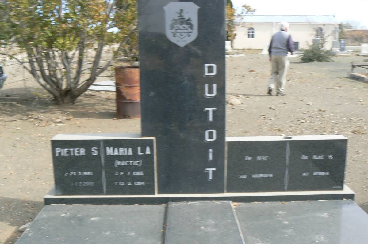 TOIT Pieter S, du 1906-2000 &amp; Maria L.A. 1908-1984