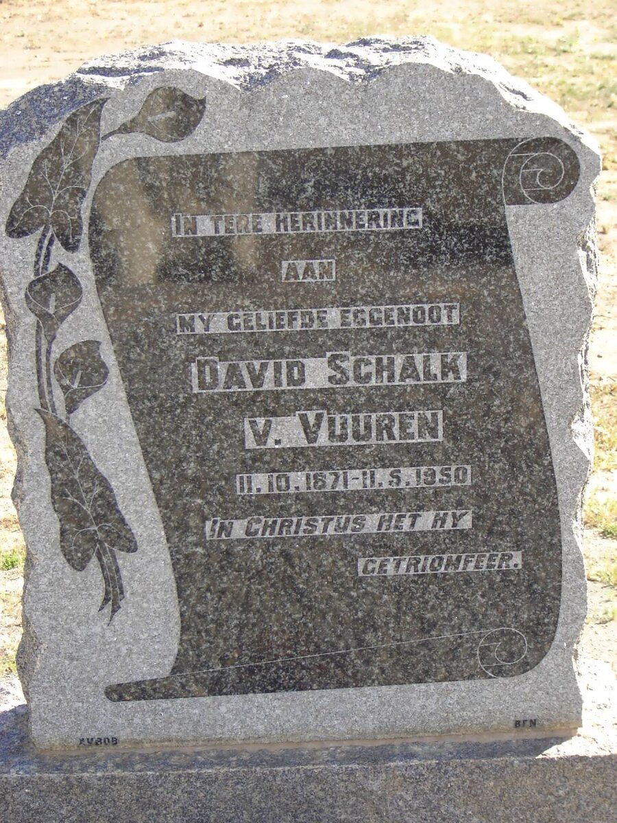 VUUREN David Schalk, van 1871-1950