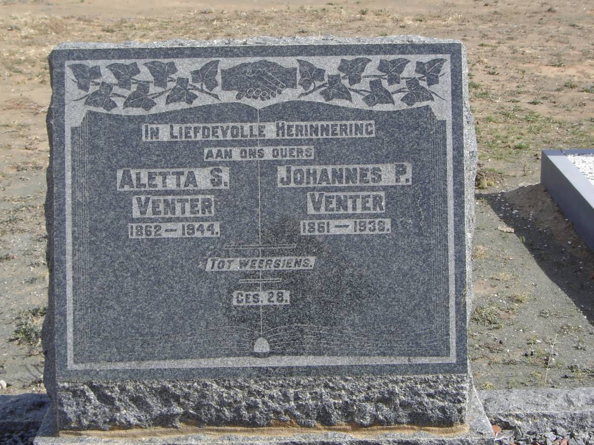 VENTER Johannes P. 1961-1938 &amp; Aletta S. 1862-1944