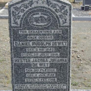 WET Daniel Rudolph, de 1843-1918 &amp; Hester Jacoba Johanna 1848-1918