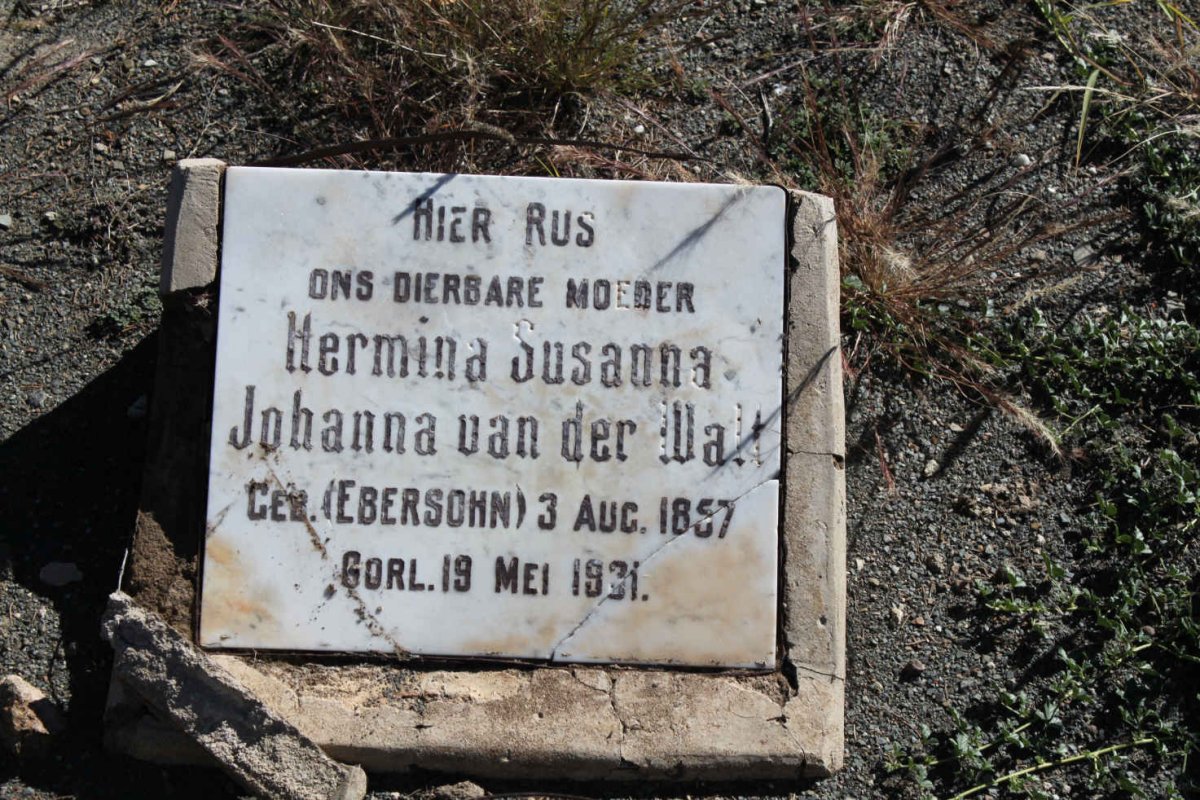 WALT Hermina Susanna Johanna, van der nee EBERSOHN 1857-1931
