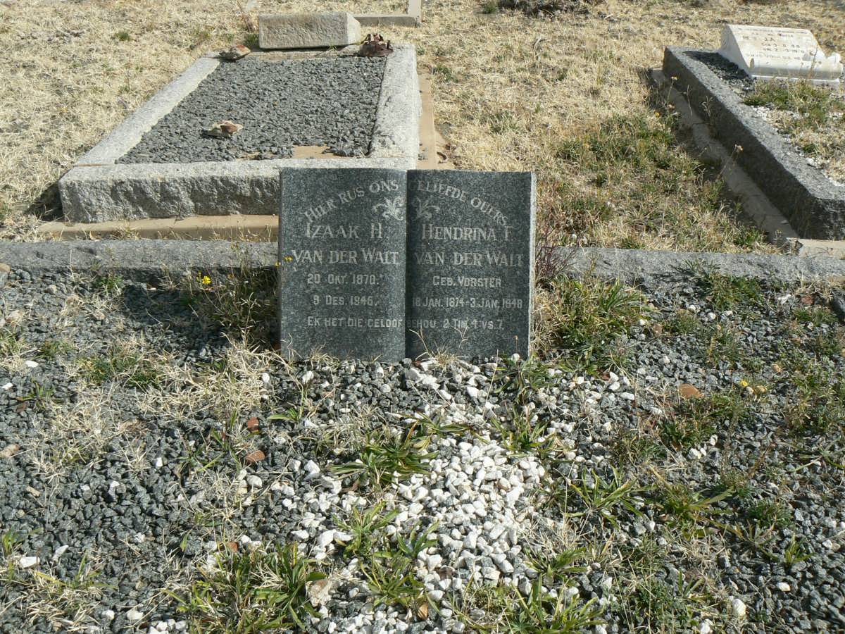 WALT Izaak H., van der 1870-1946 &amp; Hendrina VORSTER 1874-1948