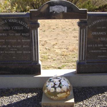 YZELLE Johannes Petrus 1890-1971 &amp; Johanna Margaretha VAN DER WALT -1955