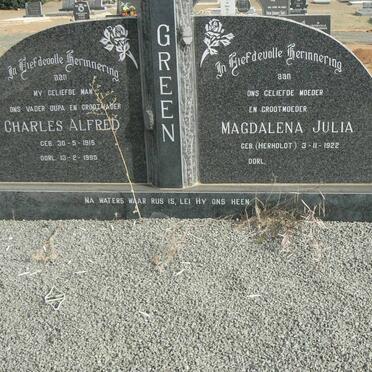 GREEN Charles Alfred 1915-1995 &amp; Magdalena Julia HERHOLDT 1922-